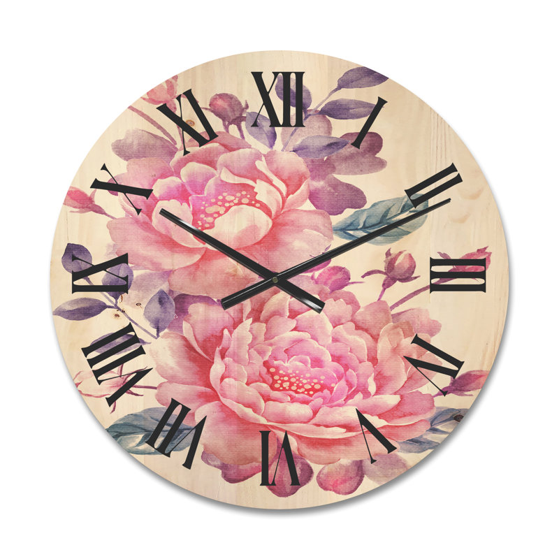 Horloge murale fleurs avec feuilles, Petit