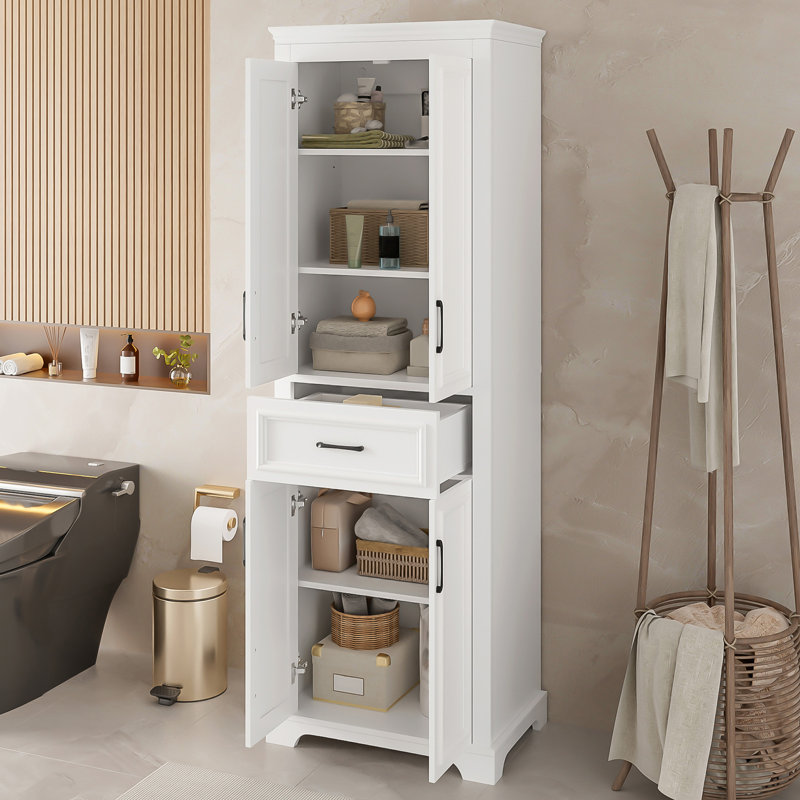 Armoire à linge autoportante pour rangement de salle de bain