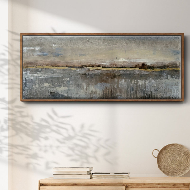 Abstract Marsh- Framed Canvas, 20" H x 50" W