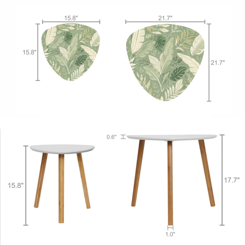 Ensemble de 2 tables basses gigognes Triangle