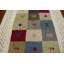 Tapis brun / rouge / beige en laine noué à la main