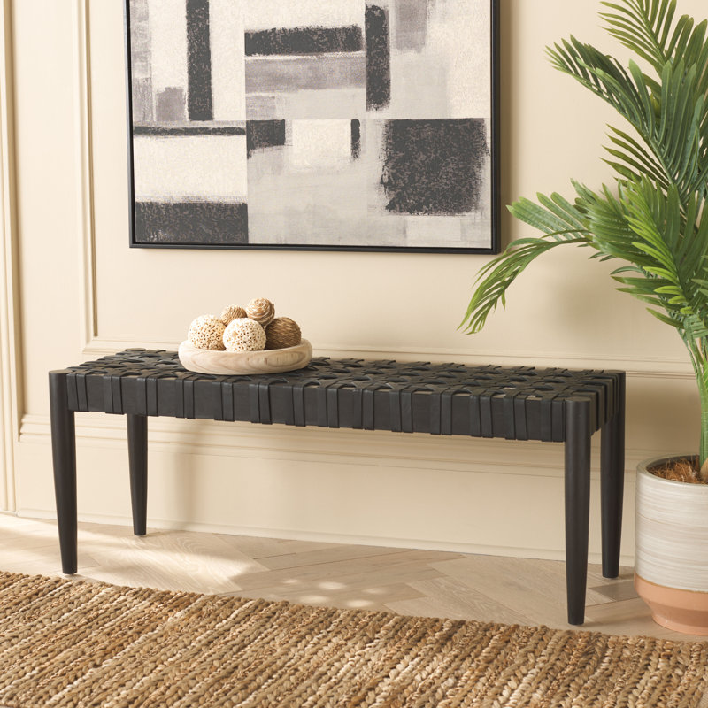 Kaveona Woven Leather Bench