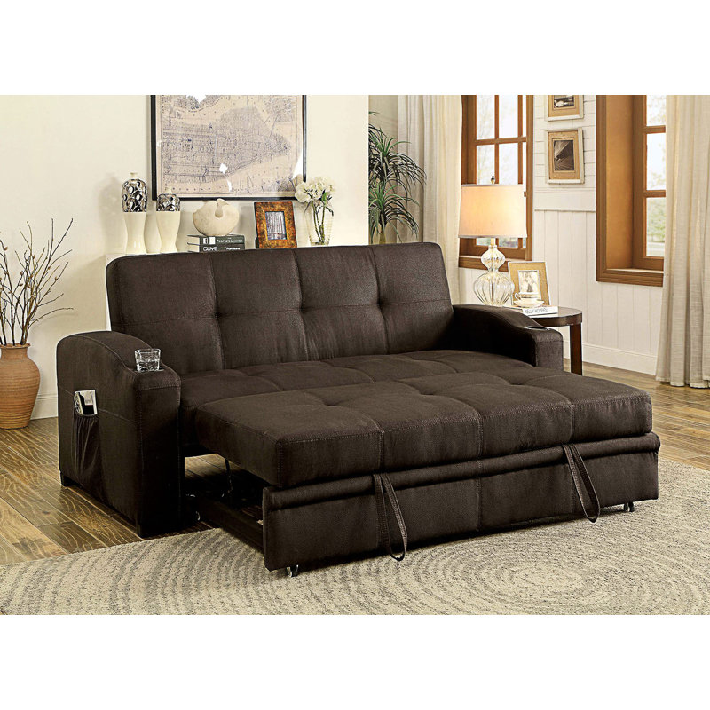 Canapé futon capitonné de style transitionnel