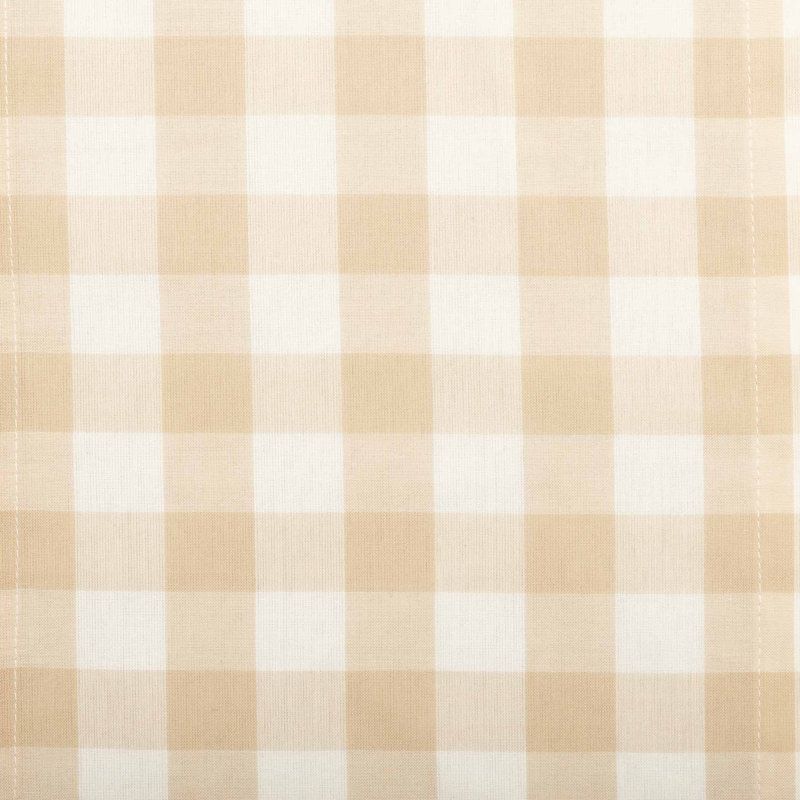 Annie Buffalo Check 100% Cotton Checkered Room Darkening Rod Pocket French Door Curtain, Tan