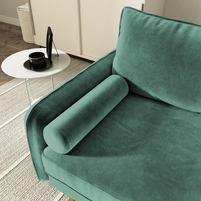 Bombalier 57.9'' Velvet Loveseat, Aqua