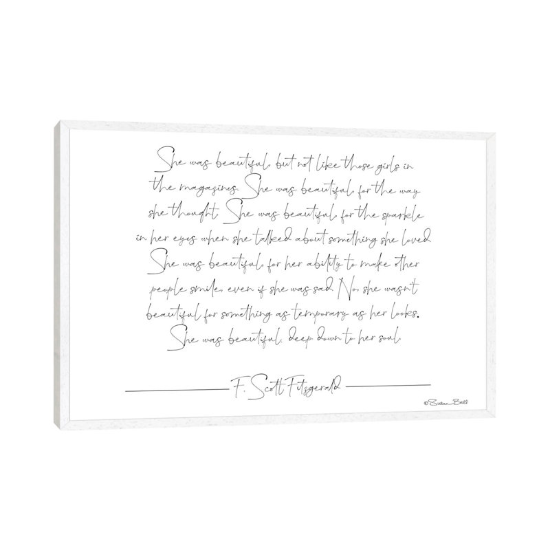 She was Beautiful 1 Piece Wall Art on Canvas, 66.04 cm H x 45.72 cm W, White Framed