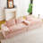 Pink Turtle Velvet Versatile Sofa: Convertible Twin-Seat & Right Chaise Lounge With Face-To-Face Seating, Switchable Between L-Shape And Straight Shape-1372210975-1370968050