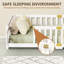 Twin/Full Size Floor Bed, Solid Wood Montessori Bed Frame With Door And Safety Guardrails-259631321