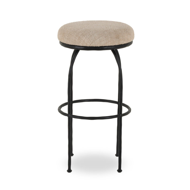Larisa Upholstered Stool with Metal Frame, Bar