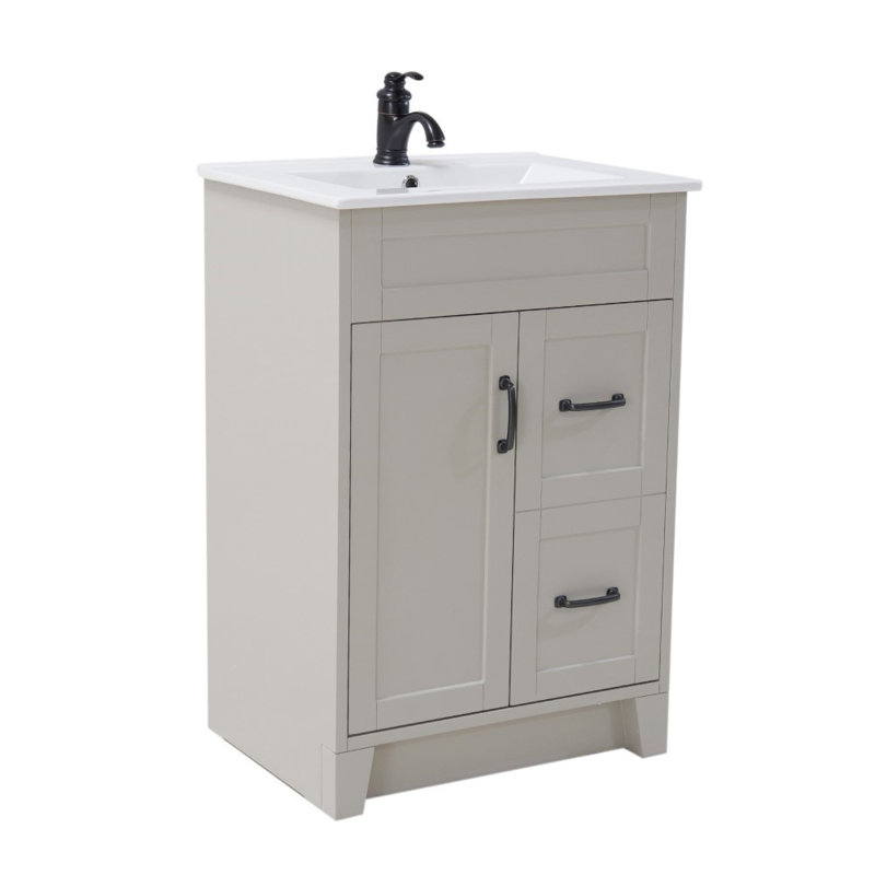 Ensemble de meuble-lavabo simple 24 po Lucan, Gris clair