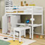 Lit mezzanine en bois avec bureau d'étude intégré, armoire, tiroirs et table mobile-1115613860-1115613861