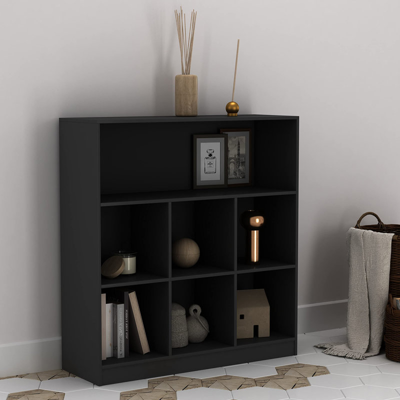 Thorntown 94cm H x 88cm W Cube Bookcase, Black
