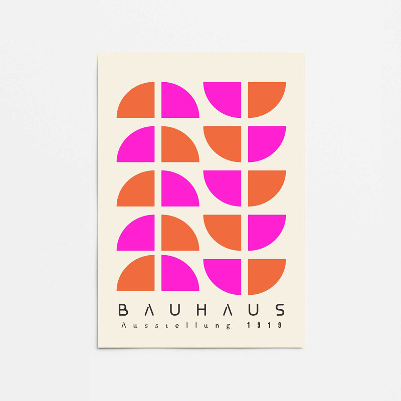 Impression géométrique Bauhaus Pop, H 14 po x l 11 po