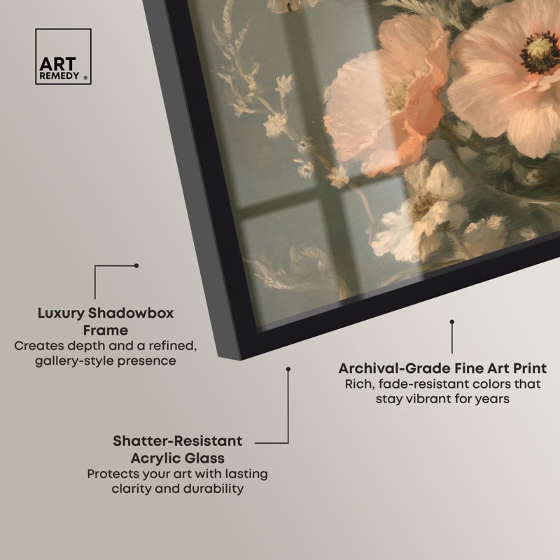 Décoration murale rétro Shadowed Flutter Shadowbox par Art Remedy, Noir, H 21 po x l 17 po