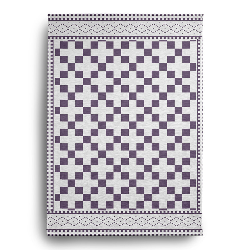Chenille Geometric Indoor / Outdoor Rug, Rectangle 5' x 7'