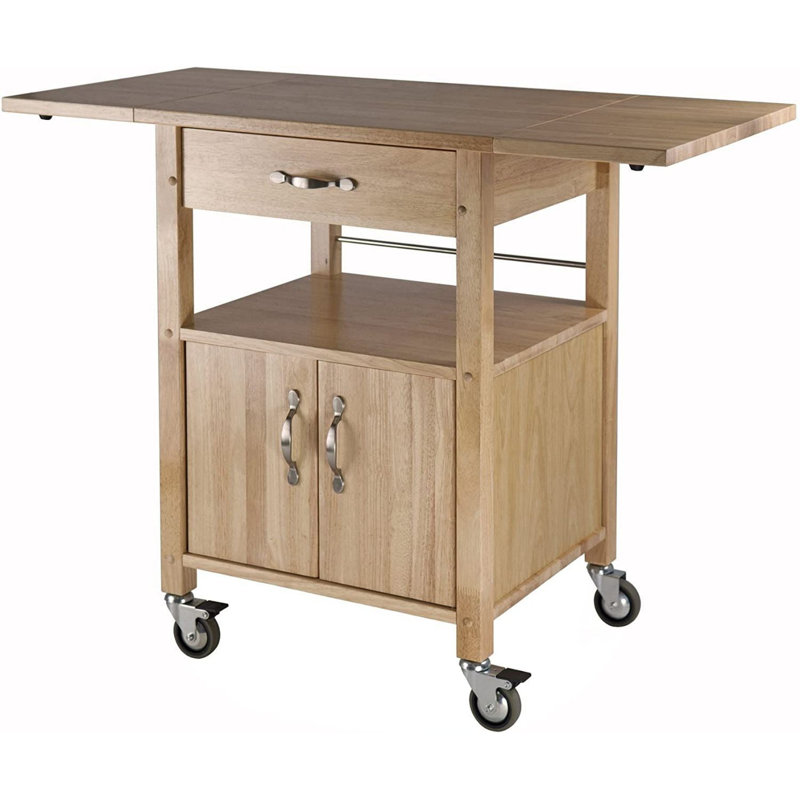Chariot de cuisine avec plateau en bois Baca