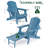 Oversized Solid Wood Adirondack Chair with Retractable Ottoman, Folding Design & Wide Armrests for Outdoor Patio and Backyard-1849783032