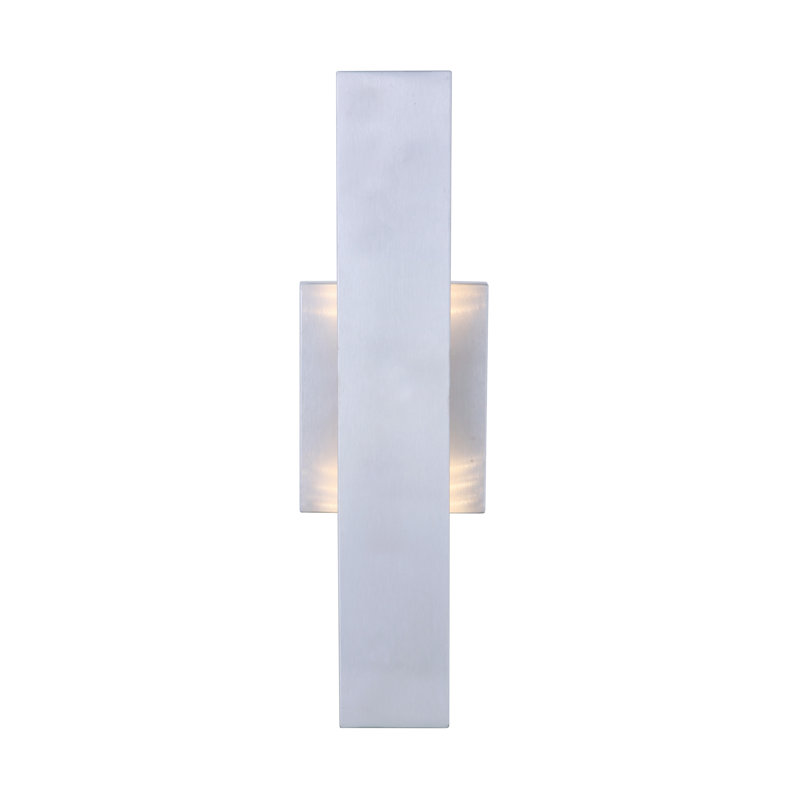 Applique murale d'extérieur à DEL intégrée Rens, Aluminium brossé, Grand