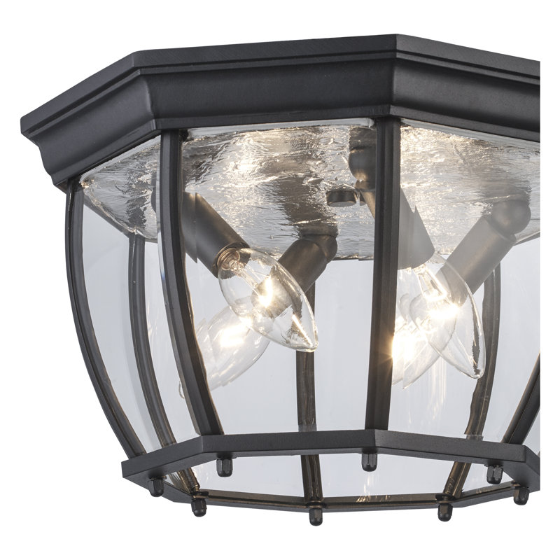 Plafonnier encastré d'extérieur Mulgrave, Noir, H 6,5 po x l 13 po