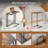 Industrial C-Shaped End Table With Metal Frame, Compact Coffee Table For Living Room, Bedroom, Office, And Small Spaces