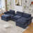 U Shaped Modular Sectional Sofa With Storage, Wireless Charging, Bluetooth Speakers, And Movable Footstools For Ultimate Comfort And Entertainment-899501094