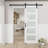 5-Lite Frosted Glass White Primed Sliding Barn Door with Installation Hardware Kit(No Assembly Required)-91070108