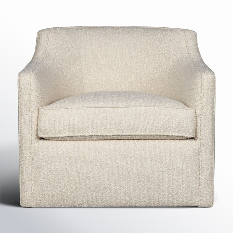 Fauteuil pivotant rembourré Marietta, Tissu performance bouclé Davis Pearl