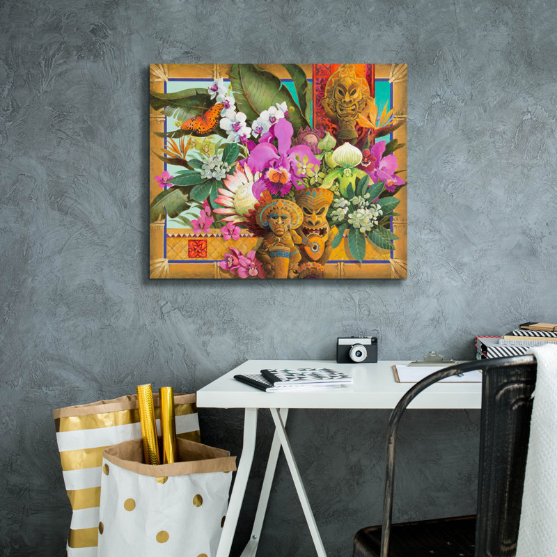 Red Barrel Studio® 'Jungle Red' by David Galchutt Canvas Wall Art