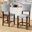 4 chaises de bar Mid-Century grises modernes avec - lin et repose-pieds confortable pour la décoration du salon