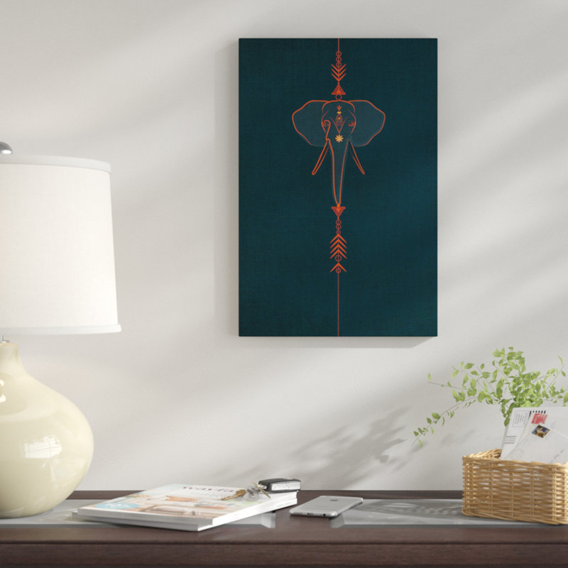 « éléphant », impression sur toile, H 26 po x l 18 po x P 1,5 po, Pas de tapis, Toile tendue