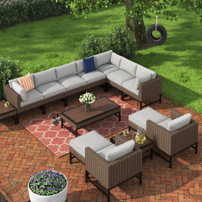 Hesse 10 - Person Modular Patio Conversation Set with Cushions