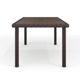 Martha Stewart 71" Outdoor Rattan Wicker Patio Table with Engineered Wood Top