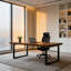 Bureau en bois massif avec pieds en fer de style industriel-780801813
