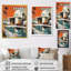 «White and Orange Metropolitan Marvels», reproduction sur toile encadrée-88537526-88537533