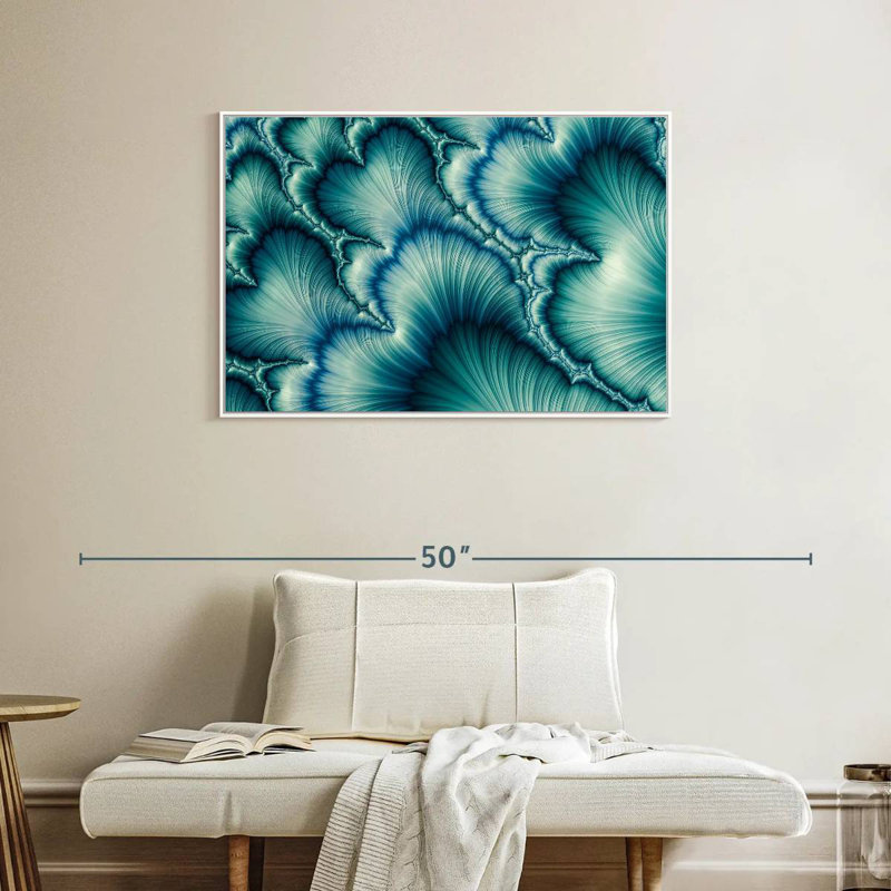Pétales numériques Chrishayla, Cadre flottant blanc, 37 po x 25 po