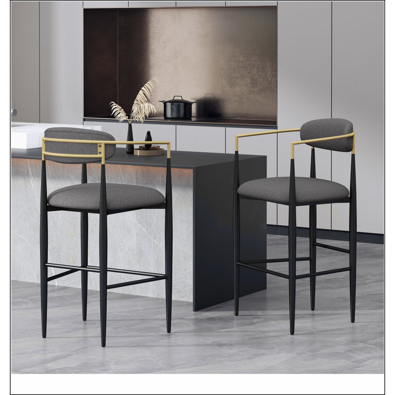 Ensemble de 2 tabourets de bar pivotants élégants avec réglage de la hauteur à gaz et sièges en cuir de polyuréthane durable