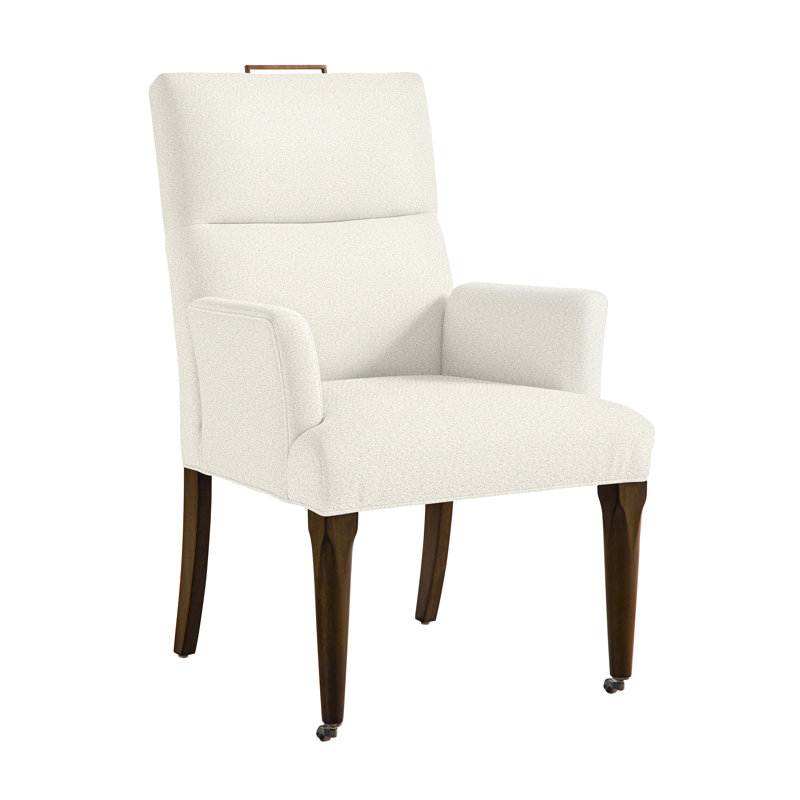 Thom Filicia Home Fabric Tight Back Arm Chair with Wheel, Havana, Kenworth Pearl