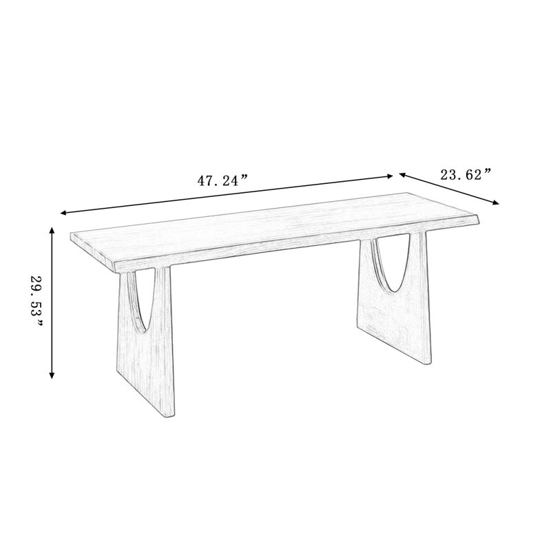 Table de salle à manger rectangulaire Modern, H 29,53 po x L 47,24 po x l 23,62 po