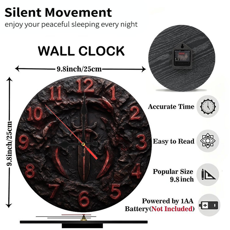 Horloge chiffres et épée