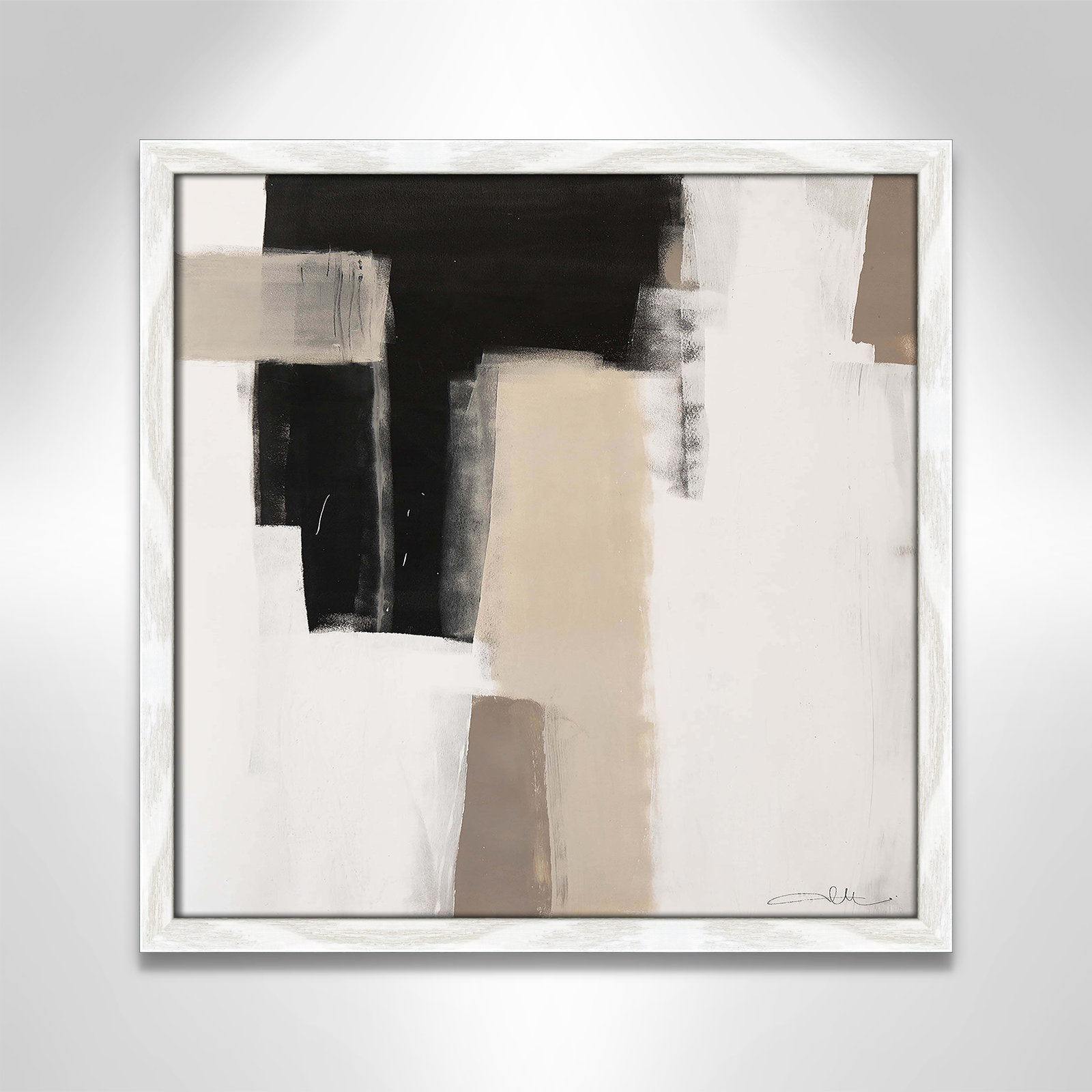Earth Scapes I Print, 17" H x 17" W x 1.25" D, White Slim Framed