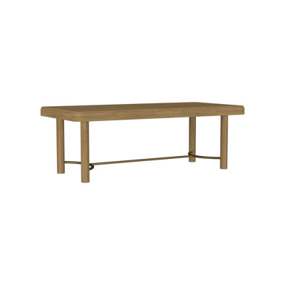 86.4" W Coastal Extension Dining Table, Brown