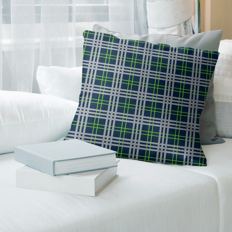 Coussin Los Angeles, 18" x 18", Housse de coussin seulement - sans coussin, Bleu / vert / blanc Seattle 