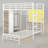 Bunk Bed Twin Over Twin with 3-Tier LED Shelves and Hall Tree Storage-1680424713