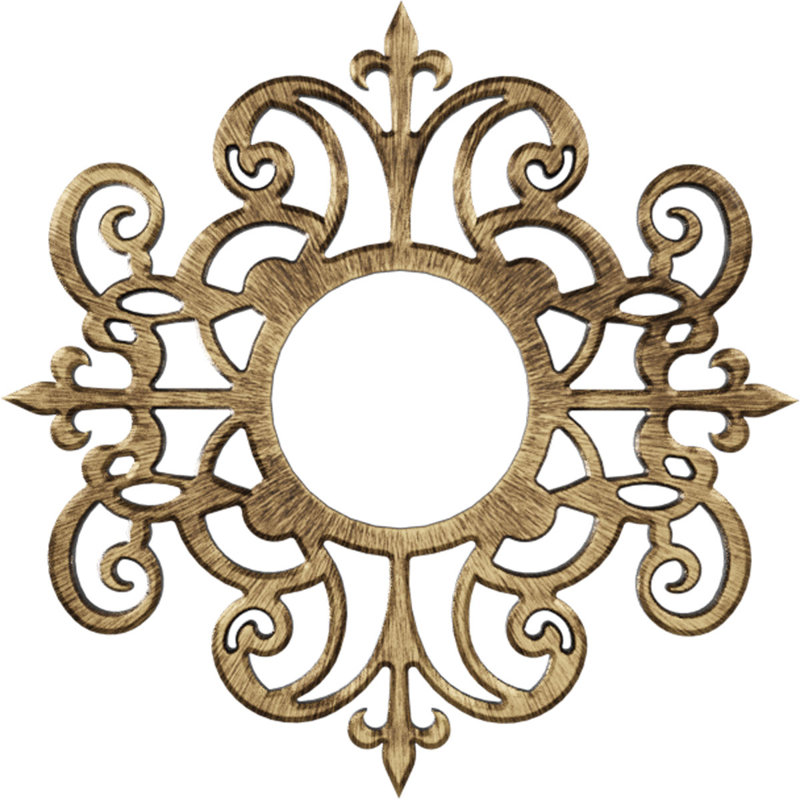 Médaillon de plafond de 18 po x 18 po x P 5 7/8 po x P 1/2 po Dijon, Laiton antique, H 22 po x l 22 po x P 0,75 po