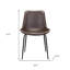 Ensemble de deux chaises d'appoint de salle à manger rembourrées en similicuir brun et noir-1463186322