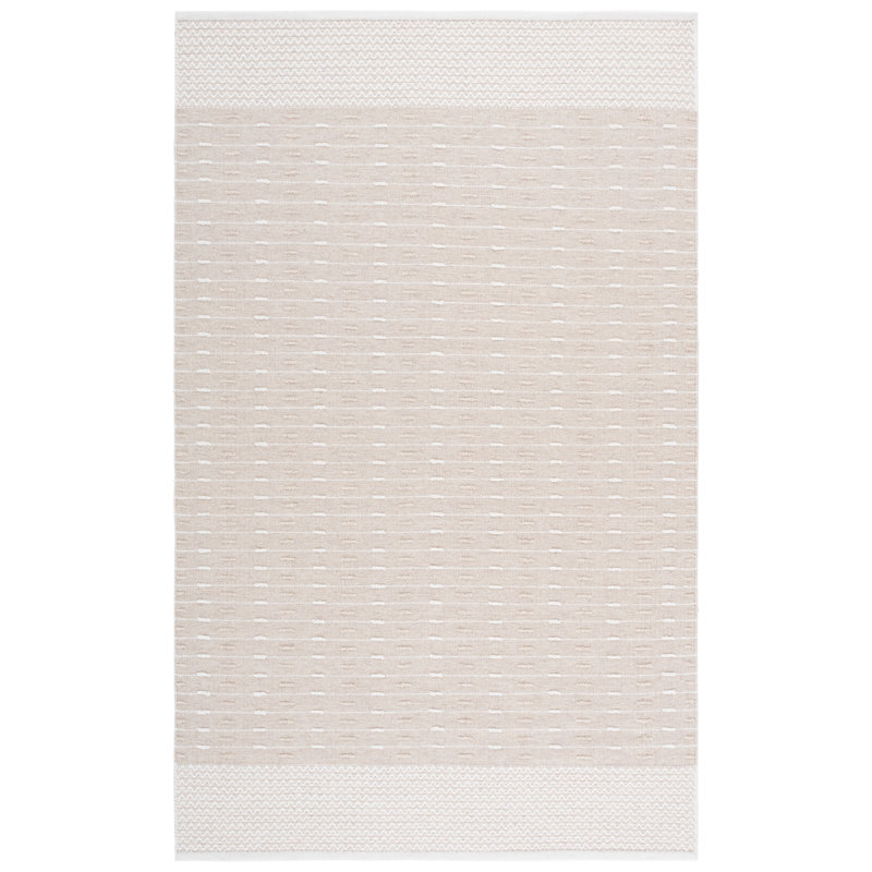 Tapis beige / ivoire en laine / coton tissé à la main 9625 Martha Stewart, Rectangle de 5 pi x 8 pi