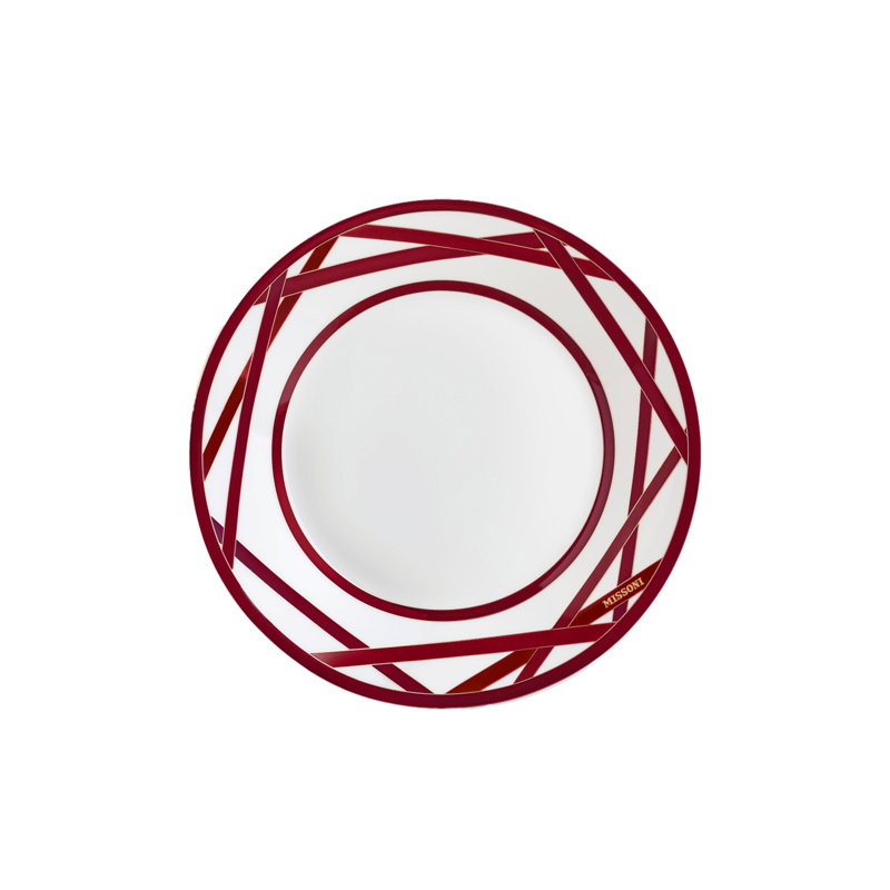 Missoni Soup Plate Nastri Diam. 8.5", Bordeaux