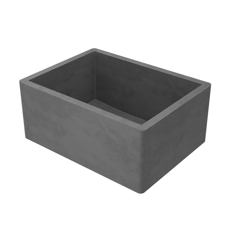Évier de cuisine de style campagnard en béton de L 24 po x l 18 po NativeStone®, Ardoise