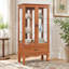 Vitrine lumineuse en verre avec tablettes réglables et tiroir