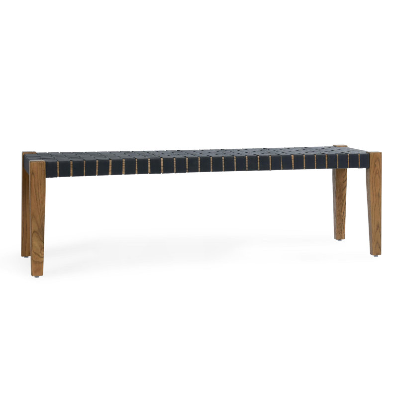 Banc en bois de chêne gris anthracite 62 "Orlando, Brun / Charbon
